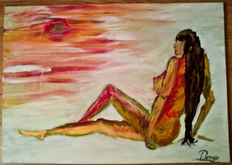 The girl on the sunset